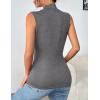 Zeagoo Womens Mock Turtleneck Tank Tops 2026 Slim Fitted Sleeveless Top Stretchy Basic Casual Layer Tee Shirts(Grey)