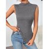 Zeagoo Womens Mock Turtleneck Tank Tops 2026 Slim Fitted Sleeveless Top Stretchy Basic Casual Layer Tee Shirts(Grey)