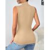 Zeagoo Womens Mock Turtleneck Tank Tops 2026 Slim Fitted Sleeveless Top Stretchy Basic Casual Layer Tee Shirts(Khaki)