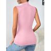 Zeagoo Womens Mock Turtleneck Tank Tops 2026 Slim Fitted Sleeveless Top Stretchy Basic Casual Layer Tee Shirts(Light Pink)