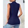Zeagoo Womens Mock Turtleneck Tank Tops 2026 Slim Fitted Sleeveless Top Stretchy Basic Casual Layer Tee Shirts(Navy Blue)