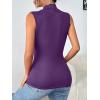 Zeagoo Womens Mock Turtleneck Tank Tops 2026 Slim Fitted Sleeveless Top Stretchy Basic Casual Layer Tee Shirts(Purple)