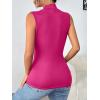 Zeagoo Womens Mock Turtleneck Tank Tops 2026 Slim Fitted Sleeveless Top Stretchy Basic Casual Layer Tee Shirts(Rose Red)