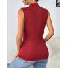 Zeagoo Womens Mock Turtleneck Tank Tops 2026 Slim Fitted Sleeveless Top Stretchy Basic Casual Layer Tee Shirts(Wine Red)