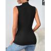 Zeagoo Womens Mock Turtleneck Tank Tops 2026 Slim Fitted Sleeveless Top Stretchy Basic Casual Layer Tee Shirts(Z-2 Pack- Black and White)
