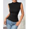 Zeagoo Womens Mock Turtleneck Tank Tops 2026 Slim Fitted Sleeveless Top Stretchy Basic Casual Layer Tee Shirts(Z-2 Pack- Black and White)