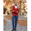 Zeagoo Women’s Oversized Button Cardigan Sweaters 2026 Fall Open Front Lightweight Cardigans V Neck Loose Knit Outwear(Red)