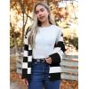 Zeagoo Women’s Oversized Button Cardigan Sweaters 2026 Fall Open Front Lightweight Cardigans V Neck Loose Knit Outwear(Stripes Black & White)