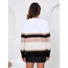 Zeagoo Women’s Oversized Button Cardigan Sweaters 2026 Fall Open Front Lightweight Cardigans V Neck Loose Knit Outwear(Wide Striped Khaki)