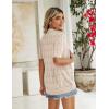 Zeagoo Women’s Short Sleeve 2026 Summer Crochet Cropped Cardigan V Neck Button up Bolero Shrug Sweater(Apricot)
