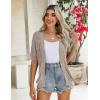 Zeagoo Women’s Short Sleeve 2026 Summer Crochet Cropped Cardigan V Neck Button up Bolero Shrug Sweater(Beige)