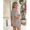 Zeagoo Women’s Short Sleeve 2026 Summer Crochet Cropped Cardigan V Neck Button up Bolero Shrug Sweater(Beige)