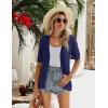 Zeagoo Women’s Short Sleeve 2026 Summer Crochet Cropped Cardigan V Neck Button up Bolero Shrug Sweater(Blue)