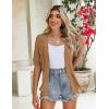 Zeagoo Women’s Short Sleeve 2026 Summer Crochet Cropped Cardigan V Neck Button up Bolero Shrug Sweater(Brown)