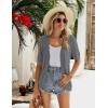 Zeagoo Women’s Short Sleeve 2026 Summer Crochet Cropped Cardigan V Neck Button up Bolero Shrug Sweater(Dark Grey)