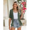 Zeagoo Women’s Short Sleeve 2026 Summer Crochet Cropped Cardigan V Neck Button up Bolero Shrug Sweater(Green)