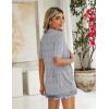 Zeagoo Women’s Short Sleeve 2026 Summer Crochet Cropped Cardigan V Neck Button up Bolero Shrug Sweater(Grey)