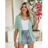 Zeagoo Women’s Short Sleeve 2026 Summer Crochet Cropped Cardigan V Neck Button up Bolero Shrug Sweater(Mint Green)