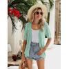 Zeagoo Women’s Short Sleeve 2026 Summer Crochet Cropped Cardigan V Neck Button up Bolero Shrug Sweater(Mint Green)