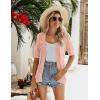 Zeagoo Women’s Short Sleeve 2026 Summer Crochet Cropped Cardigan V Neck Button up Bolero Shrug Sweater(Pink)