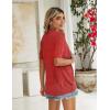 Zeagoo Women’s Short Sleeve 2026 Summer Crochet Cropped Cardigan V Neck Button up Bolero Shrug Sweater(Red)