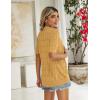 Zeagoo Women’s Short Sleeve 2026 Summer Crochet Cropped Cardigan V Neck Button up Bolero Shrug Sweater(Yellow)
