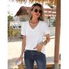 Zeagoo Womens Short Sleeve Shirts for Summer Casual V-Neck Blouse Shirts 2025 Dressy Tops with Pleats(A-white)