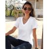 Zeagoo Womens Short Sleeve Shirts for Summer Casual V-Neck Blouse Shirts 2025 Dressy Tops with Pleats(A-white)