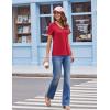 Zeagoo Womens Short Sleeve Shirts for Summer Casual V-Neck Blouse Shirts 2025 Dressy Tops with Pleats(Burgundy)