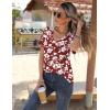 Zeagoo Womens Short Sleeve Shirts for Summer Casual V-Neck Blouse Shirts 2025 Dressy Tops with Pleats(Red Floral)