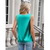 Zeagoo Women’s Silk Satin Camisole Tank Tops V Neck Pleated Dressy Casual Sleeveless Blouses Summer Business Work Shirts(Peacock Blue)