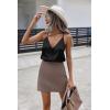 Zeagoo Womens Silk Satin Tank Tops V Neck Sleeveless Camisole Cami Spaghetti Straps Blouse Summer Loose Racerback Shirt(Black)
