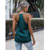 Zeagoo Womens Silk Satin Tank Tops V Neck Sleeveless Camisole Cami Spaghetti Straps Blouse Summer Loose Racerback Shirt(Blue)
