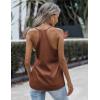 Zeagoo Womens Silk Satin Tank Tops V Neck Sleeveless Camisole Cami Spaghetti Straps Blouse Summer Loose Racerback Shirt(Brown)