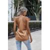 Zeagoo Womens Silk Satin Tank Tops V Neck Sleeveless Camisole Cami Spaghetti Straps Blouse Summer Loose Racerback Shirt(Camel)