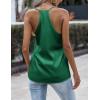 Zeagoo Womens Silk Satin Tank Tops V Neck Sleeveless Camisole Cami Spaghetti Straps Blouse Summer Loose Racerback Shirt(Green)