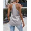 Zeagoo Womens Silk Satin Tank Tops V Neck Sleeveless Camisole Cami Spaghetti Straps Blouse Summer Loose Racerback Shirt(Grey)