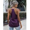 Zeagoo Womens Silk Satin Tank Tops V Neck Sleeveless Camisole Cami Spaghetti Straps Blouse Summer Loose Racerback Shirt(Light Purple)