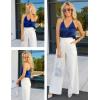 Zeagoo Womens Silk Satin Tank Tops V Neck Sleeveless Camisole Cami Spaghetti Straps Blouse Summer Loose Racerback Shirt(Navy Blue)