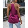 Zeagoo Womens Silk Satin Tank Tops V Neck Sleeveless Camisole Cami Spaghetti Straps Blouse Summer Loose Racerback Shirt(Rose Red)