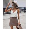 Zeagoo Womens Silk Satin Tank Tops V Neck Sleeveless Camisole Cami Spaghetti Straps Blouse Summer Loose Racerback Shirt(White)