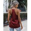 Zeagoo Womens Silk Satin Tank Tops V Neck Sleeveless Camisole Cami Spaghetti Straps Blouse Summer Loose Racerback Shirt(Wine Red)