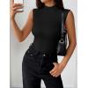 Zeagoo Womens Sleeveless Mock Turtleneck Tank Tops Slim Fit Stretch Ribbed Tops Casual Basic Layering Shirts 2026(A-black)