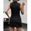 Zeagoo Womens Sleeveless Mock Turtleneck Tank Tops Slim Fit Stretch Ribbed Tops Casual Basic Layering Shirts 2026(A-black)