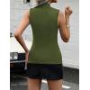 Zeagoo Womens Sleeveless Mock Turtleneck Tank Tops Slim Fit Stretch Ribbed Tops Casual Basic Layering Shirts 2026(Army Green)