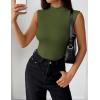 Zeagoo Womens Sleeveless Mock Turtleneck Tank Tops Slim Fit Stretch Ribbed Tops Casual Basic Layering Shirts 2026(Army Green)