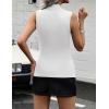 Zeagoo Womens Sleeveless Mock Turtleneck Tank Tops Slim Fit Stretch Ribbed Tops Casual Basic Layering Shirts 2026(A-white)
