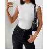 Zeagoo Womens Sleeveless Mock Turtleneck Tank Tops Slim Fit Stretch Ribbed Tops Casual Basic Layering Shirts 2026(A-white)