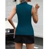 Zeagoo Womens Sleeveless Mock Turtleneck Tank Tops Slim Fit Stretch Ribbed Tops Casual Basic Layering Shirts 2026(Blue Green)