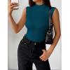 Zeagoo Womens Sleeveless Mock Turtleneck Tank Tops Slim Fit Stretch Ribbed Tops Casual Basic Layering Shirts 2026(Blue Green)